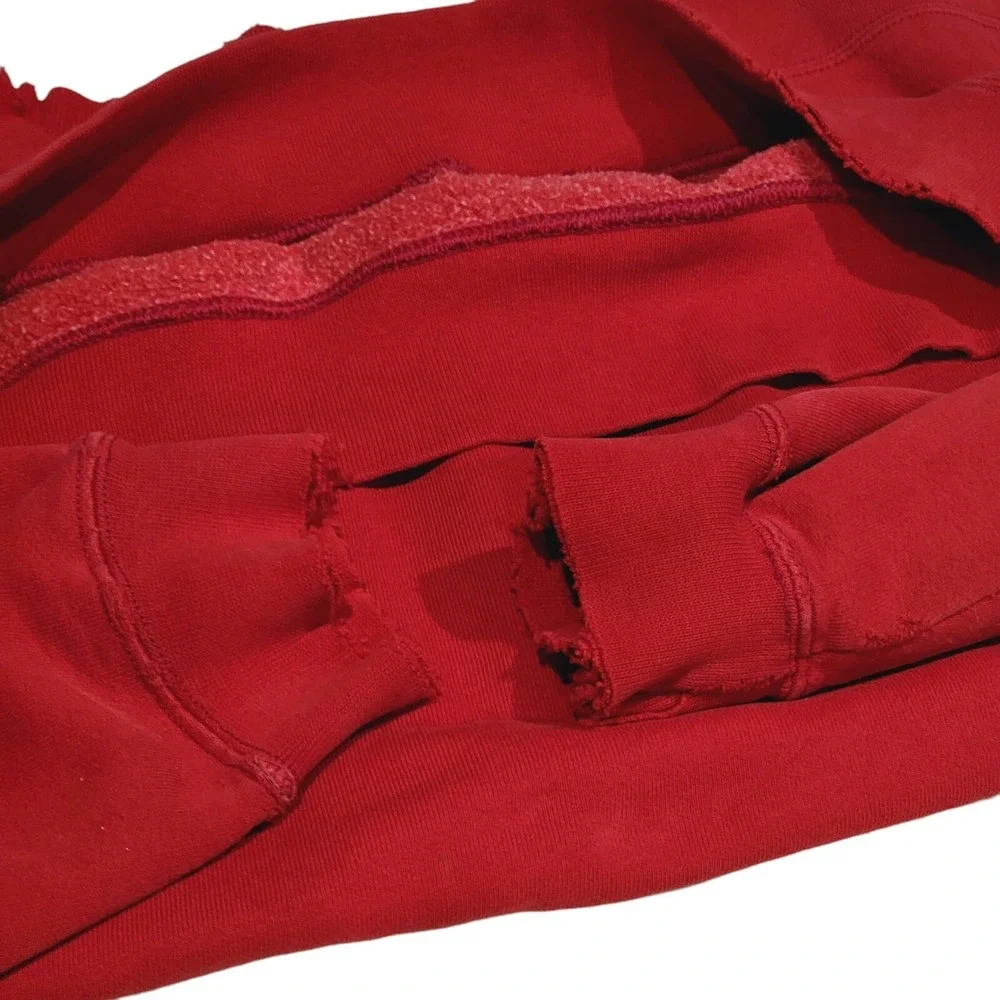 VTG‎ Levi Strauss Sweatshirt Men's Large Distressed Red 90's Thrashed